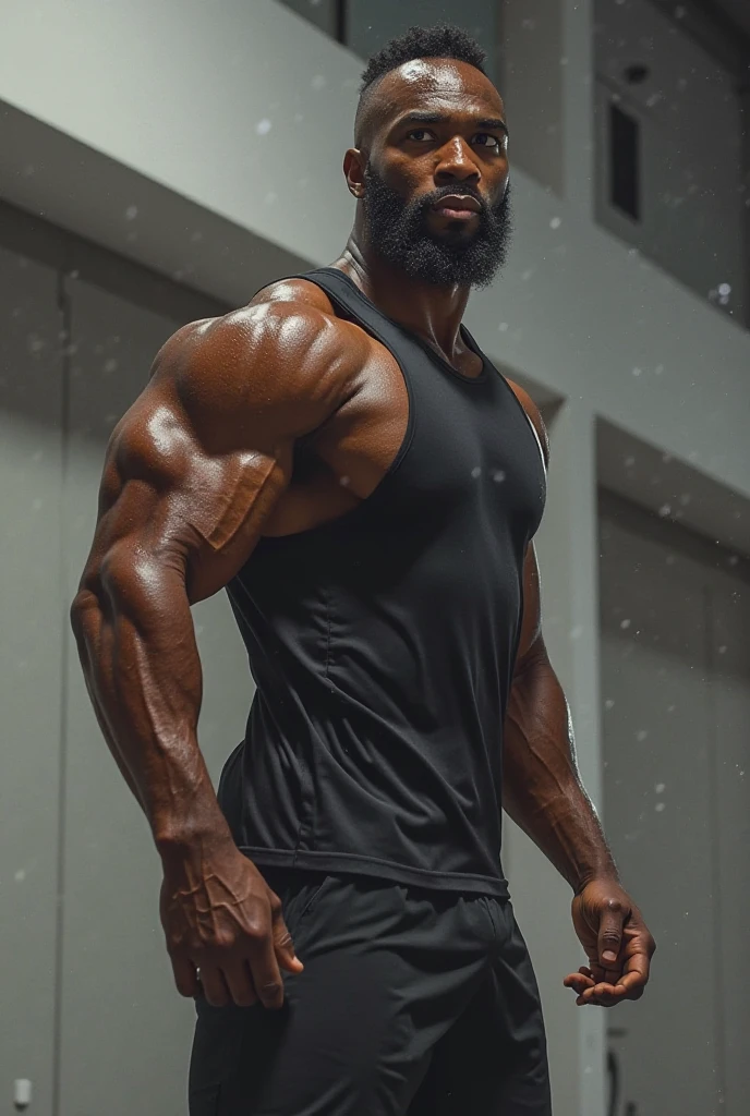 Black guy and young muscular adult