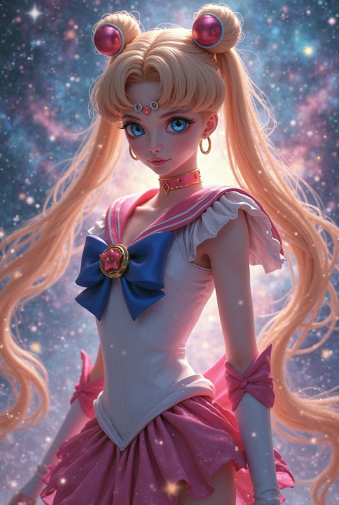 (（（Perfect body,White and tender skin,（（（Yellow layered skirt Pink puffy sleeves White gloves White boots Wing brooch Red choker Red ribbon Wings Hairpin Red bun cover Golden crescent forehead mark）））,（（（EternalSM ，Slender and soft golden hair, crystal clear and delicate skin, bright blue big eyes, thin cherry colored lips,,）））,((masterpiece)),highres,((Best quality at best)),masterpiece,quality,Best quality,(（（ Exquisite facial features,Looking at the audience,There is light in the eyes,(（（lol，happy））），）））,（（（Light and shadow,Huge breasts,）））,（（（Looking at the camera,black background,)））)