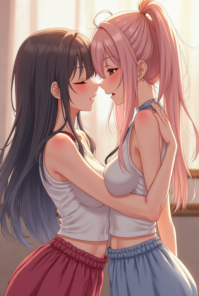 masutepiece、8k、2 females、best hdtv、Detailed as a photo、A peerless beautiful girl and a cute girl、kiss with tongue、Pushing each other with nipples、breast pressure、amazing boobs、Best、Breasts that give you a raw feel、erectile nipple 、Kneeling、thin gauze fabric、See-through breasts、Pafupafu、Looks happy、Skin that has risen、trance、Breast rubbing and sucking、in a street、Seen in large numbers、Sight rape