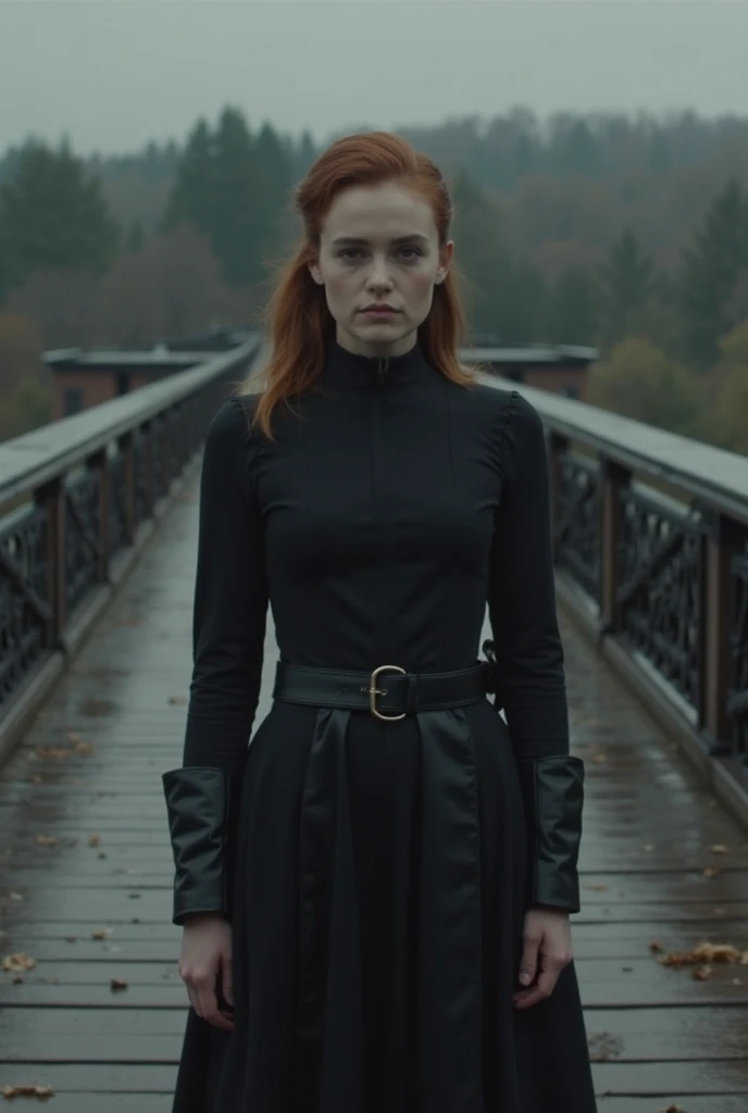 sophieturner,a woman wearing turtleneck and pencil skirt, (dining room:0.8), (silhouette lighting:0.5) <lora:sophieturner:0.9>