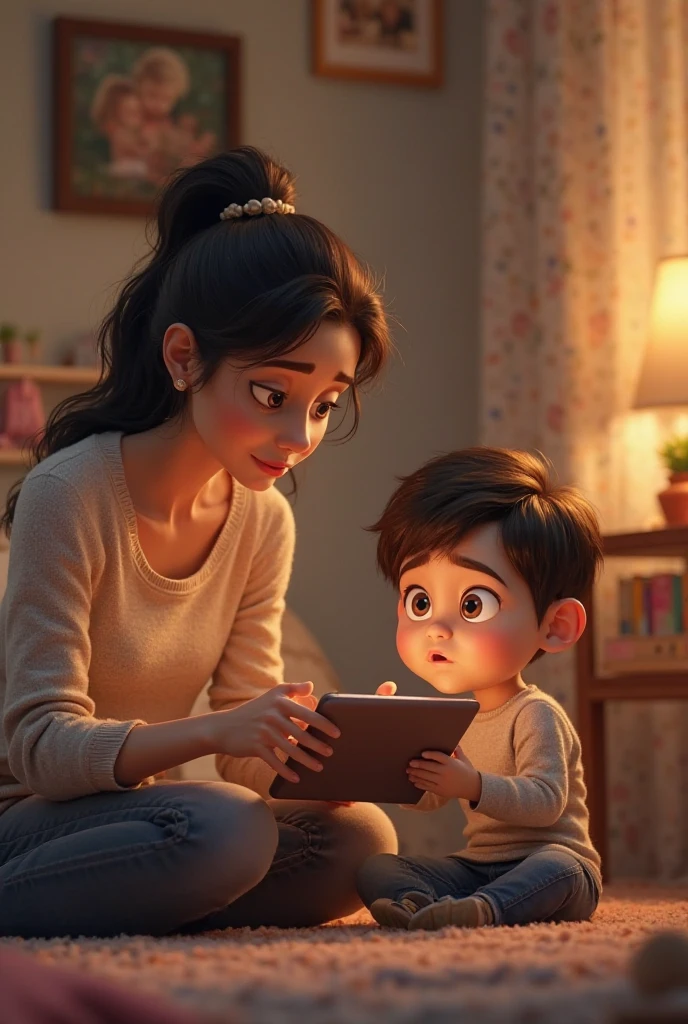 A real life child crying while asking his mother if he can use the computer and she is upset