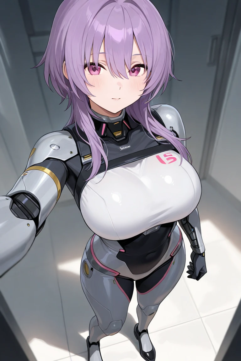 (best quality,highres:1.2),ultra-detailed,(realistic:1.37) (a girl), anime style, (fat:1.4) , cyber punk , full body tight suit , (covered nipples:0.9) , (breasts:1.1) , (muscular:1.3) , (abs:1.1) , (thick arm:1.4) , thick thigh , huge hip , pale pink hair , short hair , dark skin , pregnant , ahegao , black glasses , spread legs , cyborg girl , robot joint , robot shoulder ,