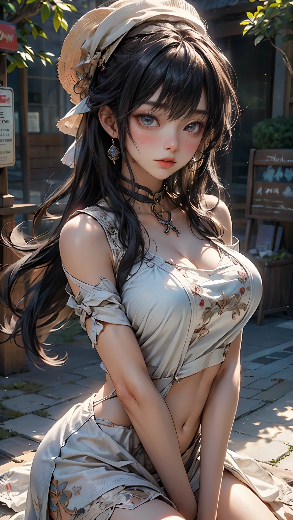 beautiful cute girl in open kimono, bare shoulder, bare breasts, middle-breasts,  detailed intricate kimono patterns, natural soft lighting, cinematic composition, beautiful detailed eyes, beautiful detailed lips, extremely detailed eyes and face, long eyelashes, bare breast, bare shoulder, navel, thigh, gorgeous girl, highly detailed, 8k, best quality, masterpiece, photorealistic