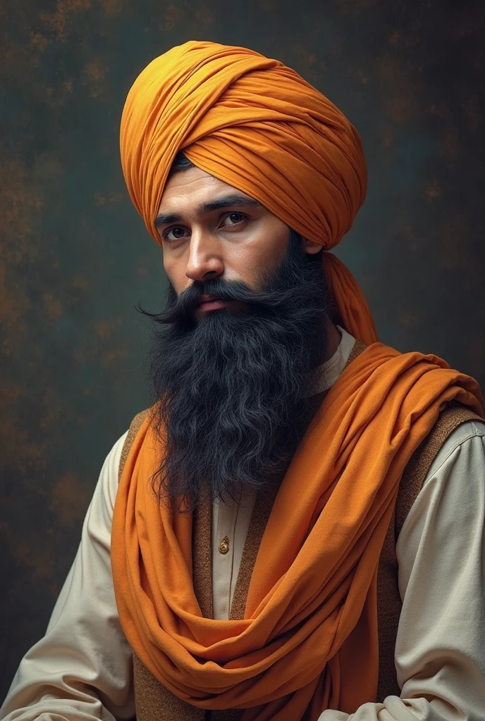 A 24 years Punjabi pic guru nanak dev turban red laddi