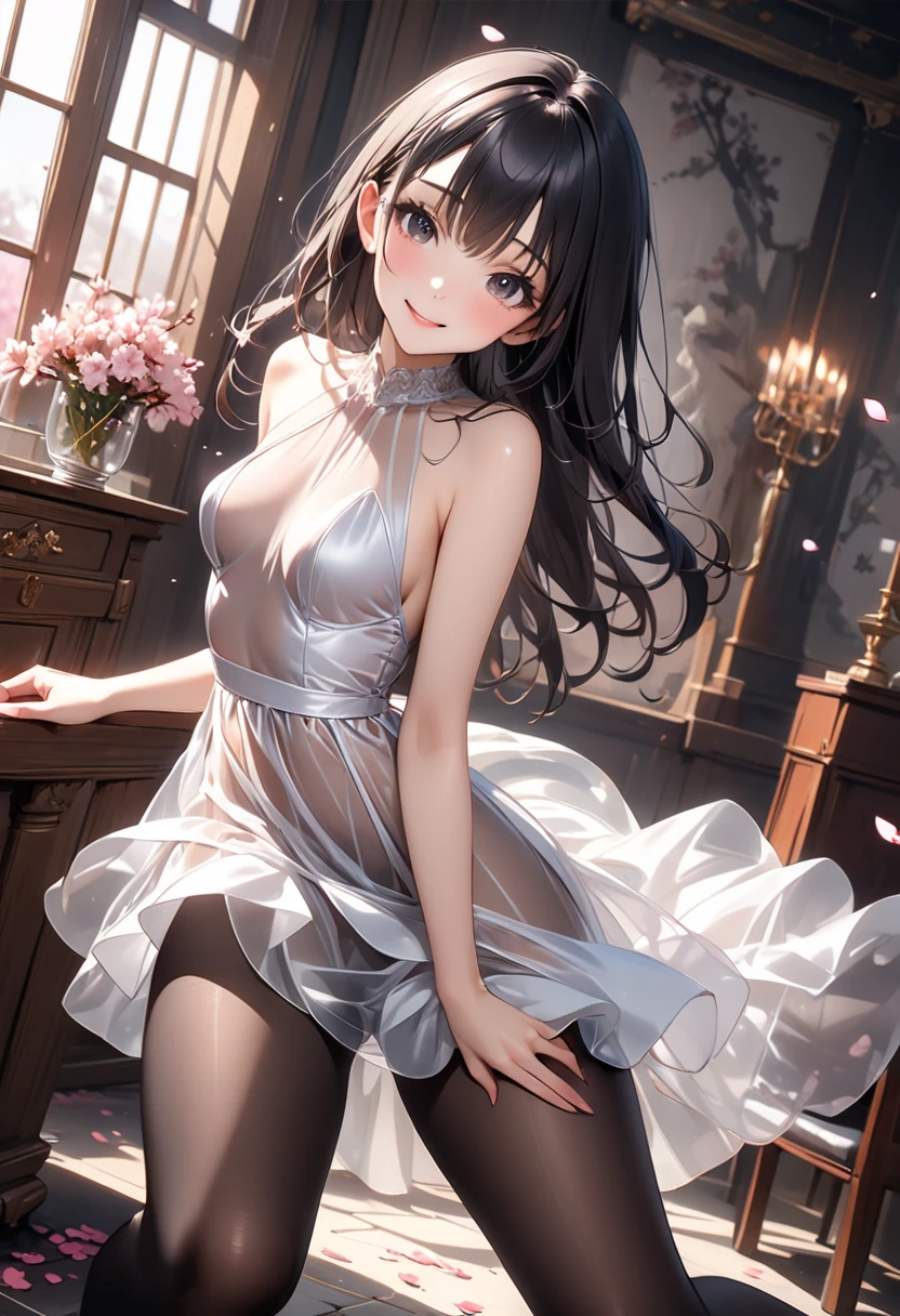 masterpiece, best quality, 4k illustration, amazingly fine detail, depth of field, (yukinoshitaYukino:1.5), masterpiece, best quality, (((flat chest))), (((petite body))), absurdres, 1girl, looking at viewer, standing, upper body, outdoors, yahari ore no seishun lovecome wa machigatteiru, (full body), detailed eyes, smile, beautiful pretty face, (((facing viewer))), (((wearing white wedding gown))), ((european style white and silky bride gown)), trending on pixiv, trending on twitter illustration, ((((dramatic lighting))))