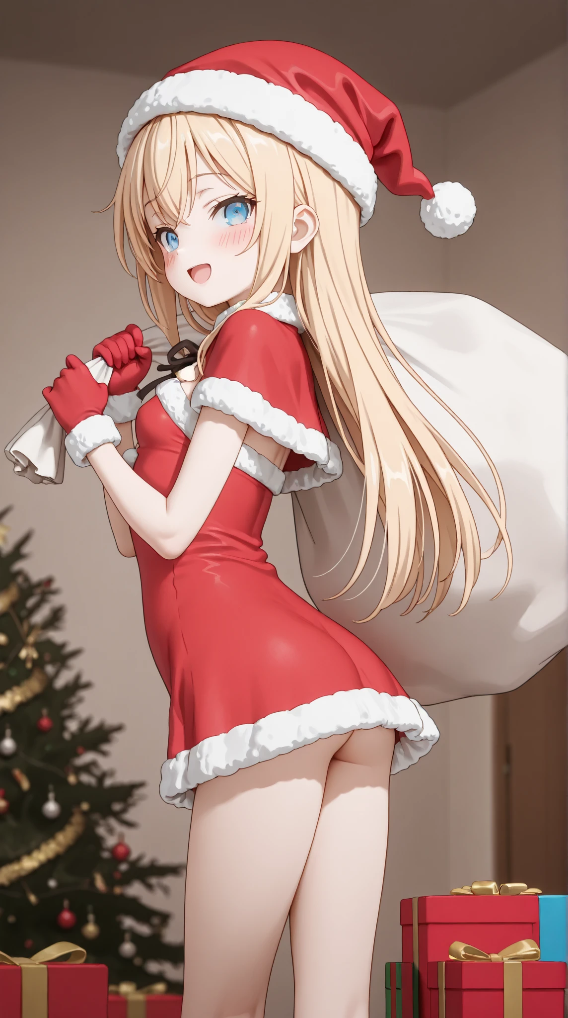 (((From below,Sauce order))),独奏,4K, 8K, hight resolution, masutepiece:1.2), Ultra-detailed, (Realistic, Photorealsiticです, Photorealsitic:1.37), Mature Woman, Quiet Woman, notre dame,Mature woman,Extremely sexy,snow country,masutepiece, Highest Quality, Ultra-fine,max resolution, Extremely detailed, ((Woman in Santa Claus clothes,thigh-high socks,White panties,a miniskirt)),happily face, Open mouth,cowboy shot,Seductive thighs,Skirt flipping in strong wind,Shy,a blond