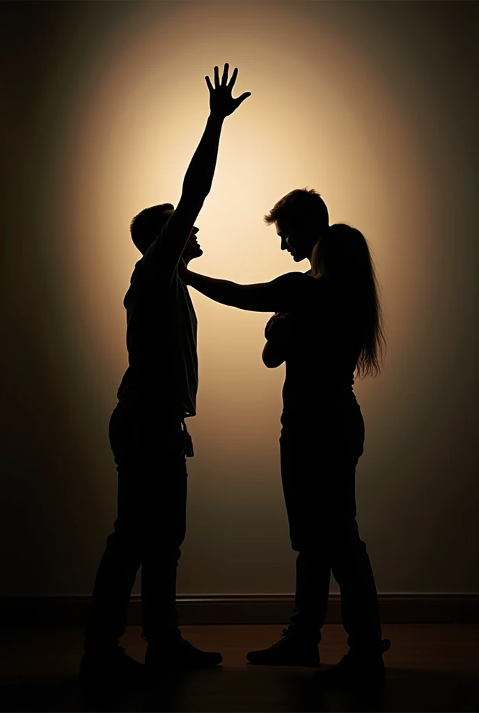 Girl slapping a boy