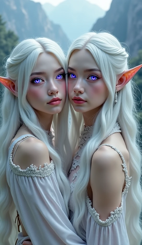 a cartoon image of a woman with long white hair and blue eyes, blue tiefling, Elf blue-skinned, dnd retrato de um tiefling, as a dnd character, blue elf, drow, painted in the style arcane, attractive tiefling druid, inspired in kris from deltarrune, inspired by Josetsu, elfo com pele azul, High Resolution Commission