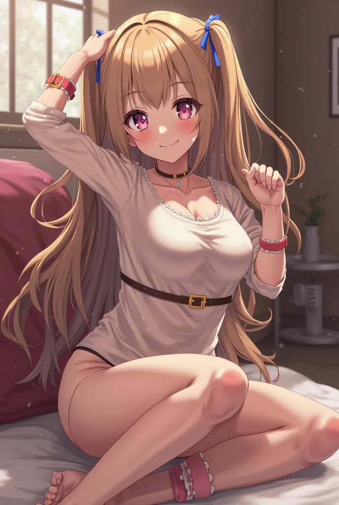 tmasterpiece,Highest high resolution,8k wallpaper,Highest drawing quality,1girll,Solo,(Huge fox tail),Brown hair long,Green eyes,Small flower headdress,21-year-old college student_C cup,Modern architecture, On The Home,Girl doing exercise on yoga mat_Girls do flexibility exercises,Wear a sexy white sports vest_Black sports shorts,