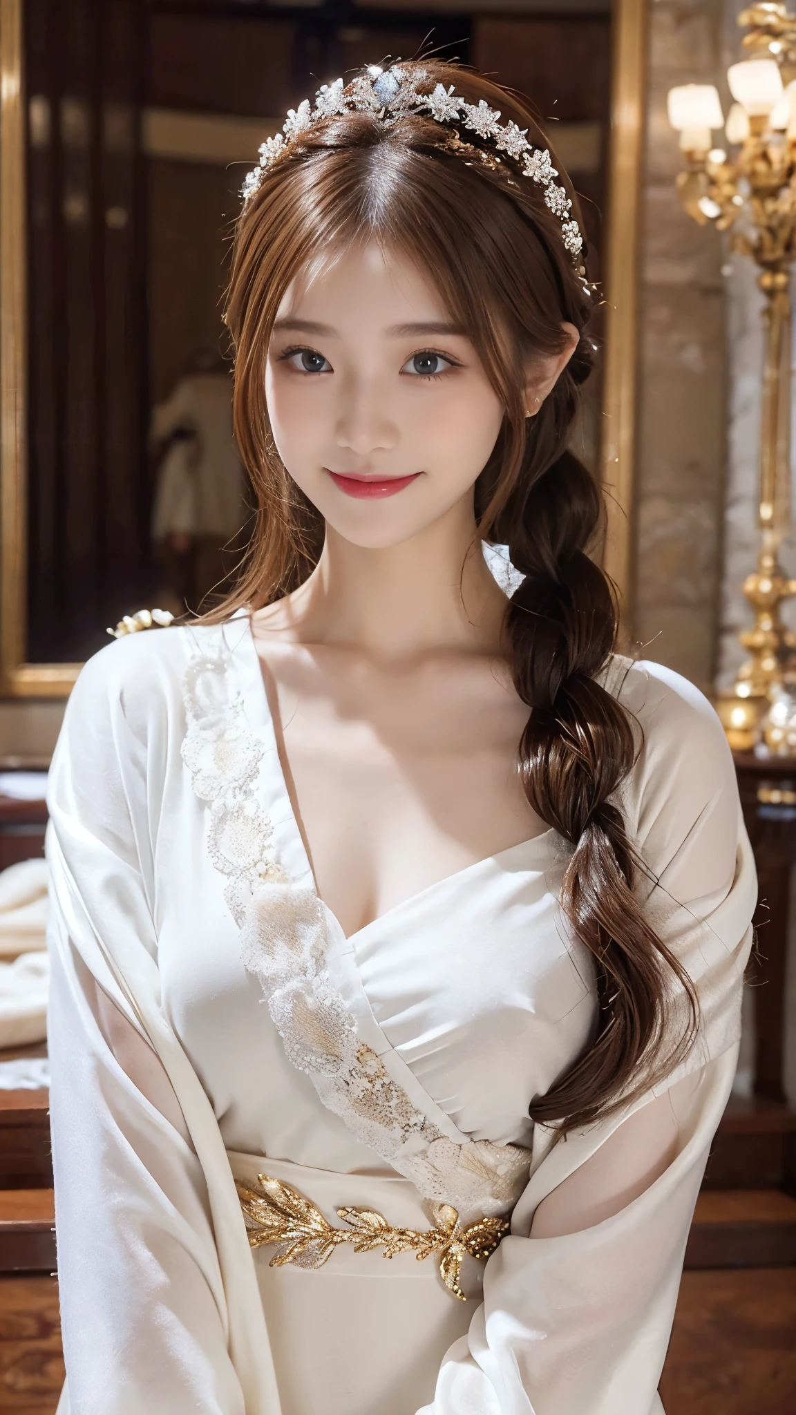 (((hyper real)))、ancient peasant woman、women in agriculture、(((Big big big boobs)))、(Easy to wear, modest clothing)、 Beautiful woman ((High level image quality)) High resolution、blonde mature、Very attractive mature woman、Attractive middle-aged woman、(((very big cleavage)))、Fine skin texture、超High resolution、Easy to wear clothing、plump body shape、Beautiful smile、中年Beautiful woman、beautiful expression、fine brown eyes、Fluffy long blonde hair、非常に繊細でFine skin texture、45 歳のancient peasant woman、((I'Village square meters))、women in agriculture、big cleavage、bright red lips、(Easy to wear clothing)、