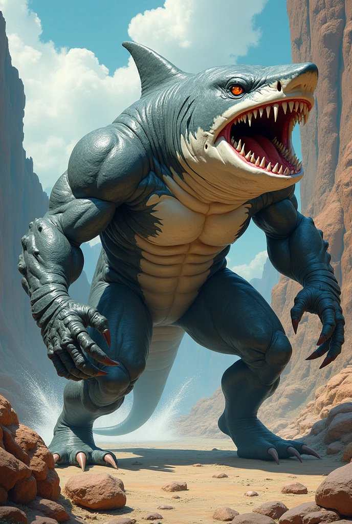 A dinosaur with rocks as armor and small, sharp teeth, it has 3,69 tall and a cartoon style super predator