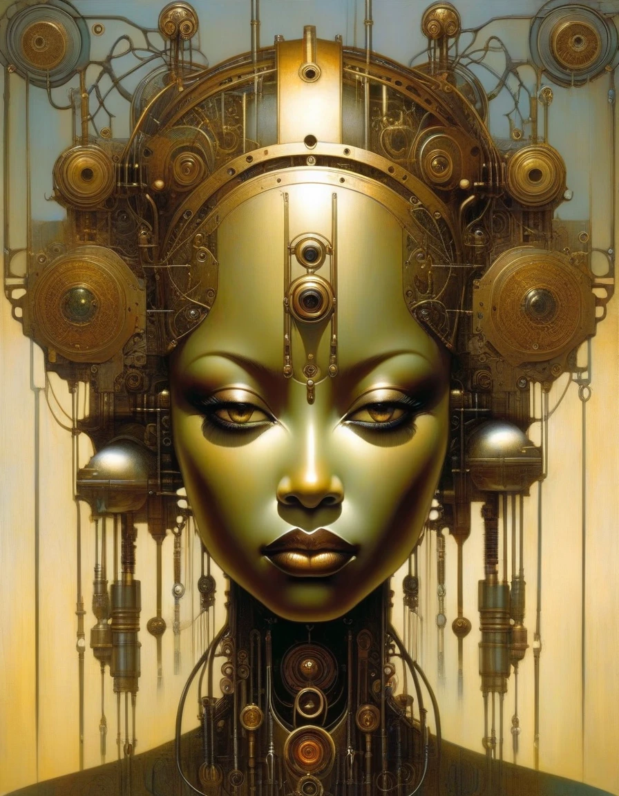 (art inspired by Enki Bilal, intricate details, oil painted )