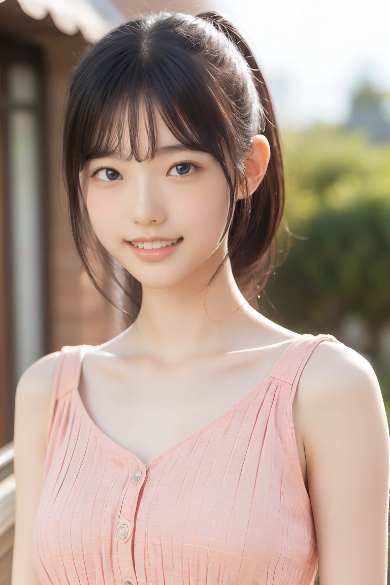 Adorable, 20yr old, Delicate body,pesant dress(high detailed embroidery), Longhaire, Hair is tied up、hair scrunchie, , (High color saturation:1.0), (highlydetailed skin), (Best Quality:1.0), (超A high resolution:1.0) ,(photographrealistic:1.0), (ultra-detailliert:1.0), (8K, Raw photo:1.1),(Smile:1.0)