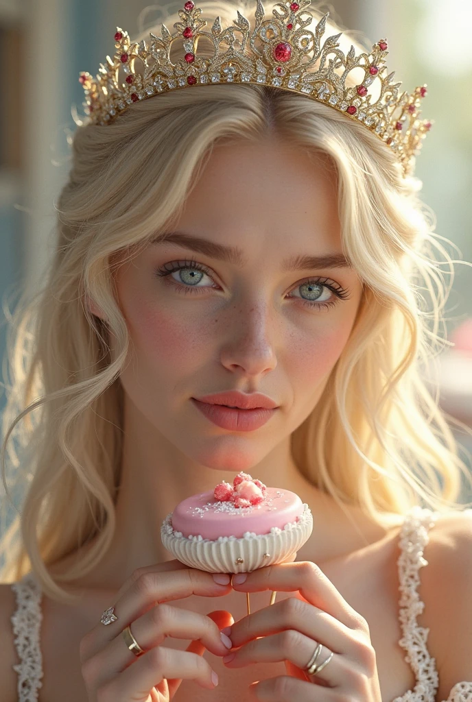 blonde woman in a pink corset with a cake on a bed, Pajarito de miel, Yelena Belova, Claudia Schiffer, Modelo de Victoria's Secret, 18 years old, 1 6 years, Rubia - Princesa de pelo, Piedra Lara, Anna Nikolanova aka Newmilky, Una hermosa rubia, Abbey Lee Kershaw como Emma Frost, Reina encantadora, 20 years old