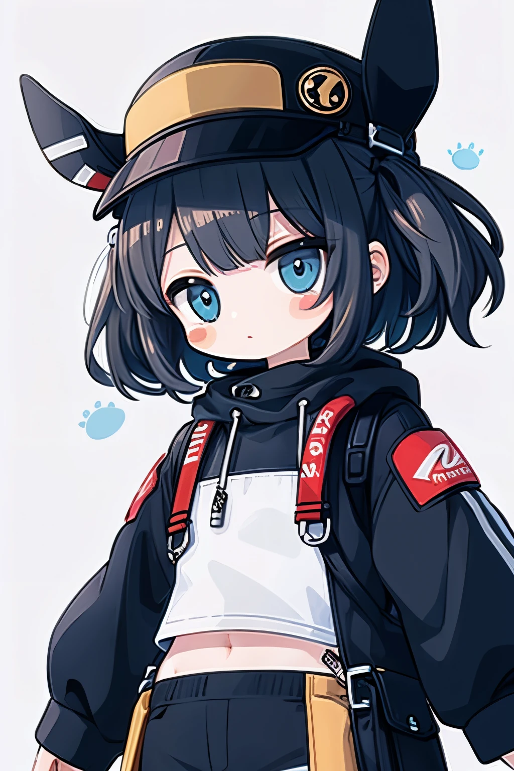 (sticker),#quality(8k,best quality, masterpiece),solo, #1girl(cute, kawaii,small ,smile,hair floating,hair color cosmic,pigtail hair,zombie skin,ghost skin ,skin color blue,pale skin,eye color cosmic,eyes shining,big eyes,damaged clothes,heavy metal costume,smirk,isolated on pink background,full body),#background(monotone,pink,no background,isolated on pink background)