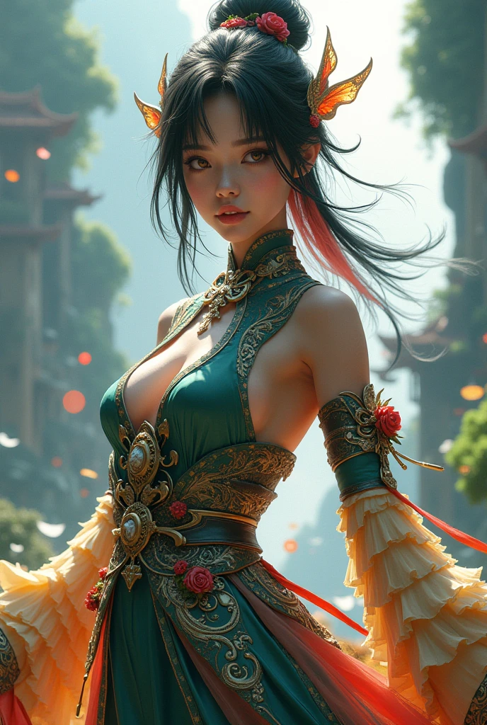 a close up of a woman in a silver and blue dress, chengwei pan on artstation, by Yang J, detailed fantasy art, stunning character art, fanart best artstation, epic exquisite character art, beautiful armor, extremely detailed artgerm, detailed digital anime art, artgerm on artstation pixiv, armor girl,"Bizarre illustration of a beautiful young cyberpunk girl with pink-blue hair with flowers, with large well-drawn eyes from Botticelli paintings, a sad image. film avatar, art nouveau style of painting and architecture, Arthur Rackham; in the artist's amazing poppy garden "Jacek Erka""" thanks rome storm!,beautiful caucasian girl close-up, beautiful goddess fused with forest and trees, black hair fused with platinum and gold, girl naked skin wet with water, beautiful visible pubic area, pink pesons, Exposed small breasts, garden pond, mandala and flower tattoos on the naked body, floating antique clock, lamp, lantern, garden pond, visible beautiful pubic area, pink nipples, small breasts in the view, full body, Sakimichan art, oriental mandala tattoo, fractal background, silver and gold and bronze spirit, floating ancient clock, ancient lamp, faint smile, view from below, towering goddess, nude female body fused into forest vines and leaves of trees, roman column, ancient temple with garden and pond