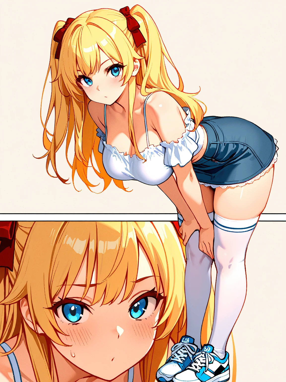 masterpiece,(high quality depth map:1.1), best quality, ultra-detailed,unity 8k wallpaper,crisp,(:1.2),(beautiful eyes), ((kawaii)), cute, (lovely), ((sexy)), (ero),
(ultra-detailliert), (The best illustrations), (Best Shadows),full body,A girl in a miniskirt being interviewed in the town. Show panties