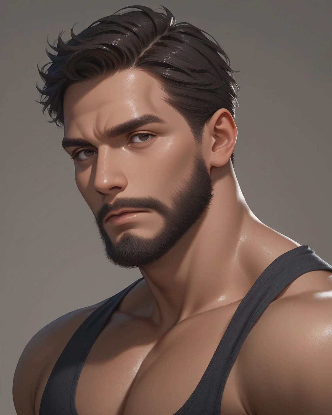 bara, digital painting, masterpiece, realistic, detailed face, body shot, 4k