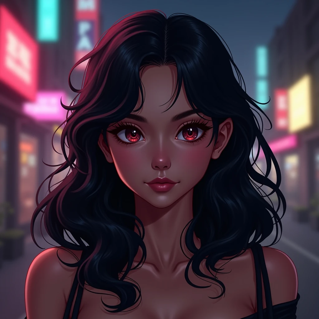 ((waifu goddess))etxtreme Detailed Portrait With Bokeh Effect , Realistic Lighting , Night Street View , Dark Vibe , Crowd , Gothic Makeup , Posing Like a Model , Look at Viewer, blue lighting, blue street lamp light((moonlight ambiance light:1.0))