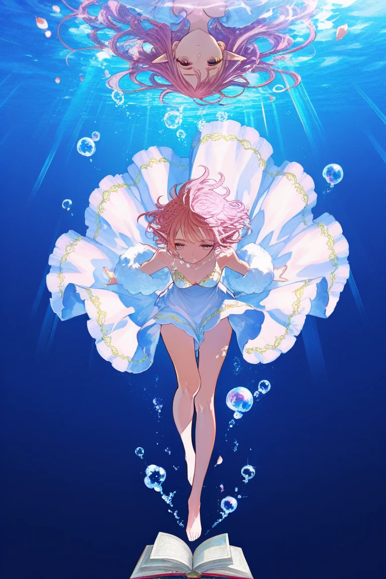 (ultra detailed,ultra high res,detailed background),((2D)),((flat color)),((colorful)),((floating colorful water)),1girl,solo,looking at viewer,BREAK