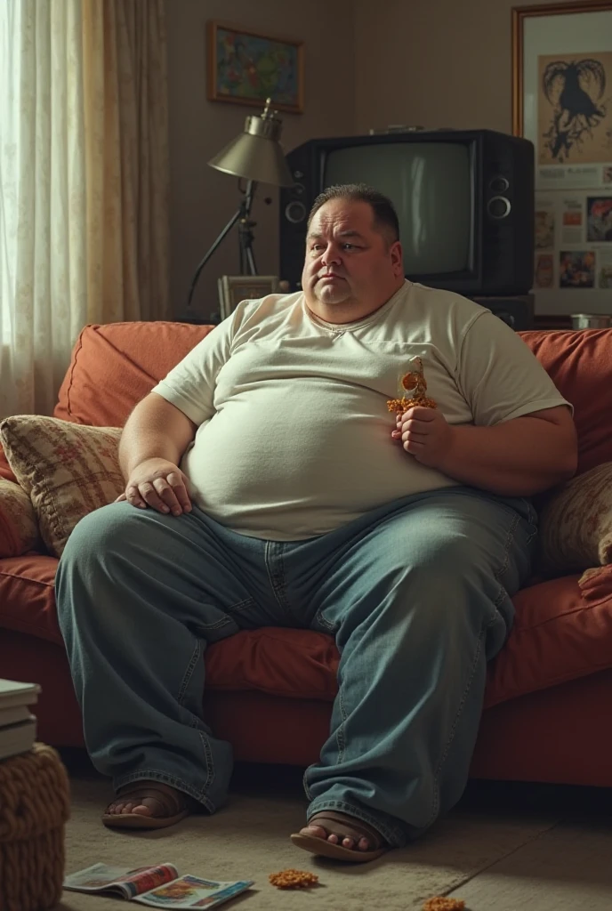 Make a realistic image of how to be not healthy 