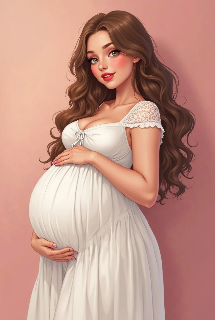 Create an intricate black-and-white illustration of a pregnant woman and a baby using only black lines, with no shadows or gray effects. The drawing should be highly detailed, capturing the contours and textures of the woman's hair, facial features, and flowing dress. The baby inside her womb should be outlined with delicate lines that show its form and connection to the mother. Include intricate patterns and fine details in the woman's clothing, hair, and surroundings, creating a rich and complex visual without the use of shading. The background should be white, ensuring that the detailed black line work is the focal point.