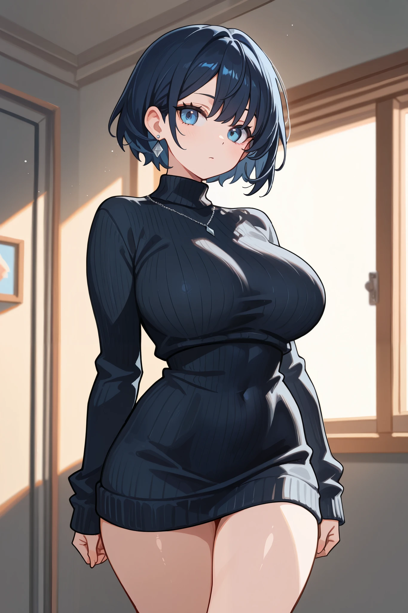 highest quality,wonderful,finely,extremely detailed CG Unity 8K wallpaper, (1 girl,black hair, blue eyes,short hair, double bun), (gigantic breasts:1.2), (school swimsuit:1.1), (bare shoulders:1.1), (clavicle:1.1), (underboob:1.3), (open mouth:1.2), (long tongue:1.2), (mouth drool:1.2), (zettai ryouiki:1.2),(constriction:1.2), (Are standing:1.2)