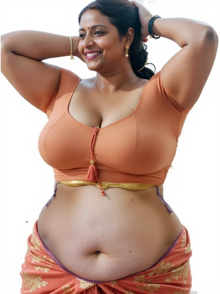 Kerala chubby actress asha sarath, wearing sleeveless tshirt and bra, showing cleavages