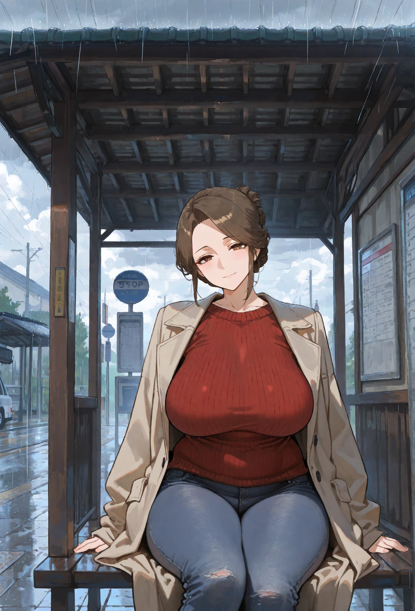 ultra detailed,[ 4k digital art ]!!,realistic anime art style,( mature female standing at downtown),nipple baring,naked,curvy body,(trench coat:1.3),(thick pubic hair),(sweaty:1.2),gigantic breaststs,(hairy pussy),(creampie:1.2),wetty pussy,(touching pussy),(blushed:1.3),open legs widely