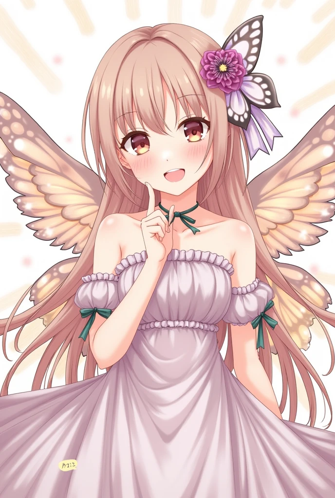 1girl ,fairy, butterfly wings, beautiful clothes,(high resolution, high detail, best quality), medium breasts