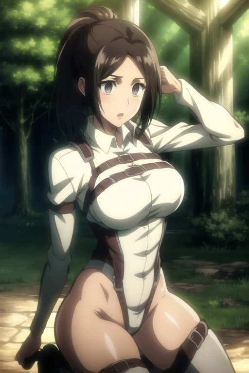 From above,looking up,kneeling,Relena Peacecraft,brown Long hair, girl on top,hair all on eyes,glaring ,realistic white lace panties,realistic white lace bra,,black eyes,big eyes,beautiful face,,zitome ,disgust,in the ruins,battle field background,masterpiece ,8k unity wallpaper,anime key visual,highest quality, High resolution, unity 8k wallpaper, (shape:0.8), highly detailed face,highly detailed eye,glowing eyes , shiny skin,fine skin,white skin,dense skin,detailed hair,highly detailed legs,perfect lighting, Detailed CG, (perfect hands, perfect anatomy),High resolution,anime key visual,Kyoto Animation,(Detailed wear ),slender limbs, delicate curves, dainty hands, tiny feet,