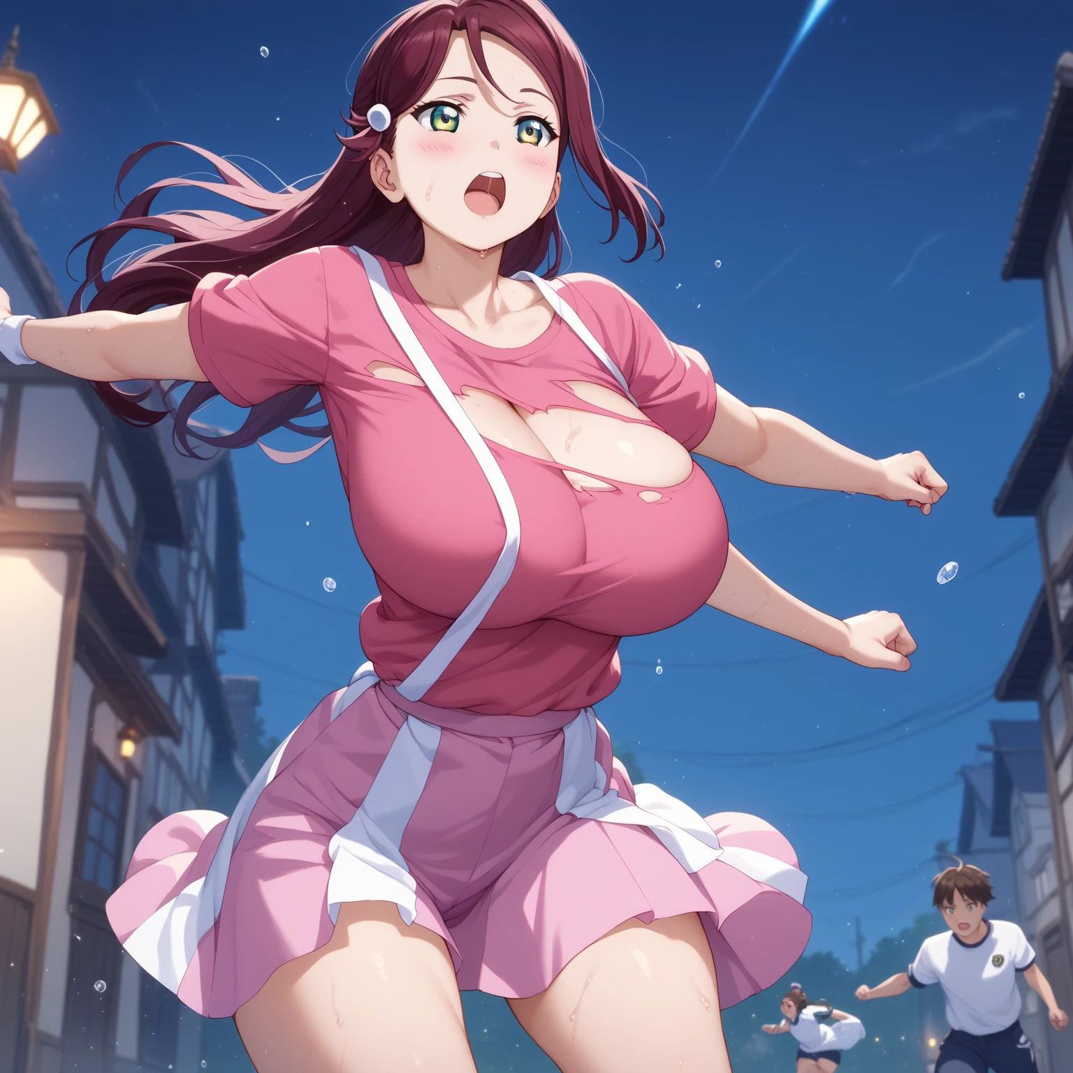 masterpiece, Highest quality, Nico_Yazawa,High resolution, 1 Girl, alone, Brown Hair, short hair, Twin tails、Purple eyes, , , (Cleavage)、(Beautiful thighs), Carrying a red backpack, (randoseru backpack:1.2) Sweaty、Thick thighs、Highest quality、4K、1girl, 8years old, , cute, grin, 、、on the train、、、Thick thighs、Men holding their penises and surrounding girls、Semen from the penis、Bukkake、Bukkake、(Bukkake)projectile cum、Blowjob、Lots of spectators、Ahegao、low length、Sportswear