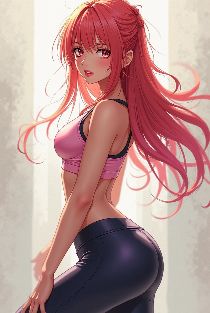 Anime woman in gym outfit with hot ass