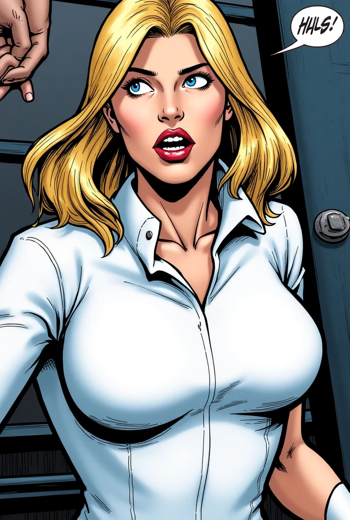 masterpiece, ,(solo:1.1), perfect face, (bright lighting:1.2),beautiful detailed eyes, extremely detailed face, perfect lighting,masterpiece, best quality, ((mature female)), ((large breasts)), 30yo female, 1girl, red lips, short blonde, straight hair ,provocative, tease, lips, lipstick, red lips, red lipstick, milf, large breast , smile, woman, bold lips, thick lips, thick skirt, office dress, full body