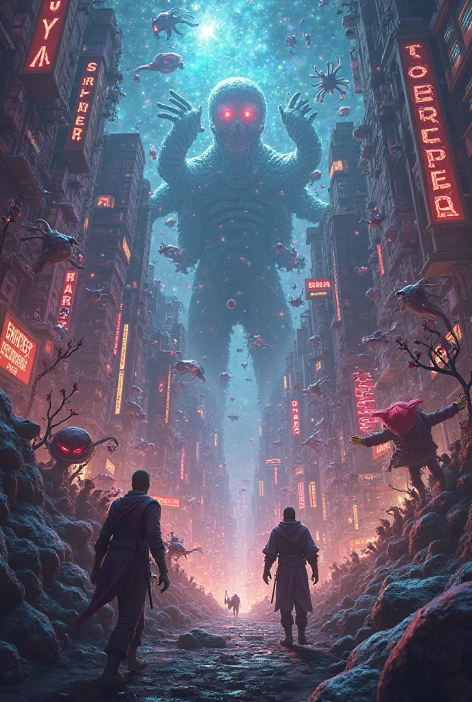 In cell city, ribosome and Golgi apparatus fight together against a villain who attacks mRNA and stops protein synthesis, thereby ending the functional balance of cell city.
