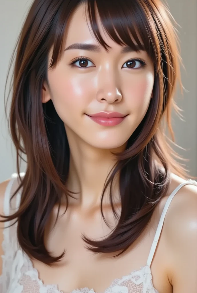 1girl, super beautiful Japan woman in her 30s, lipstick commercial, pose, sensual look, realistic skin, big breasts, fashion model figure, focus on eyes, mascara, lipstick, pubis, constricted waist, lots of rose flowers background