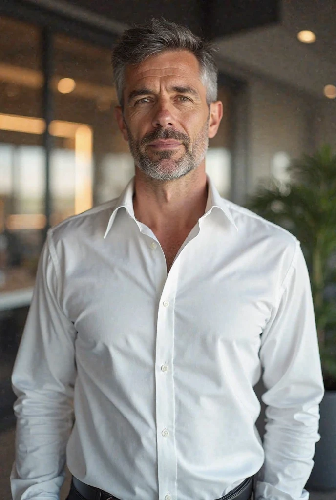 He has the white shirt 