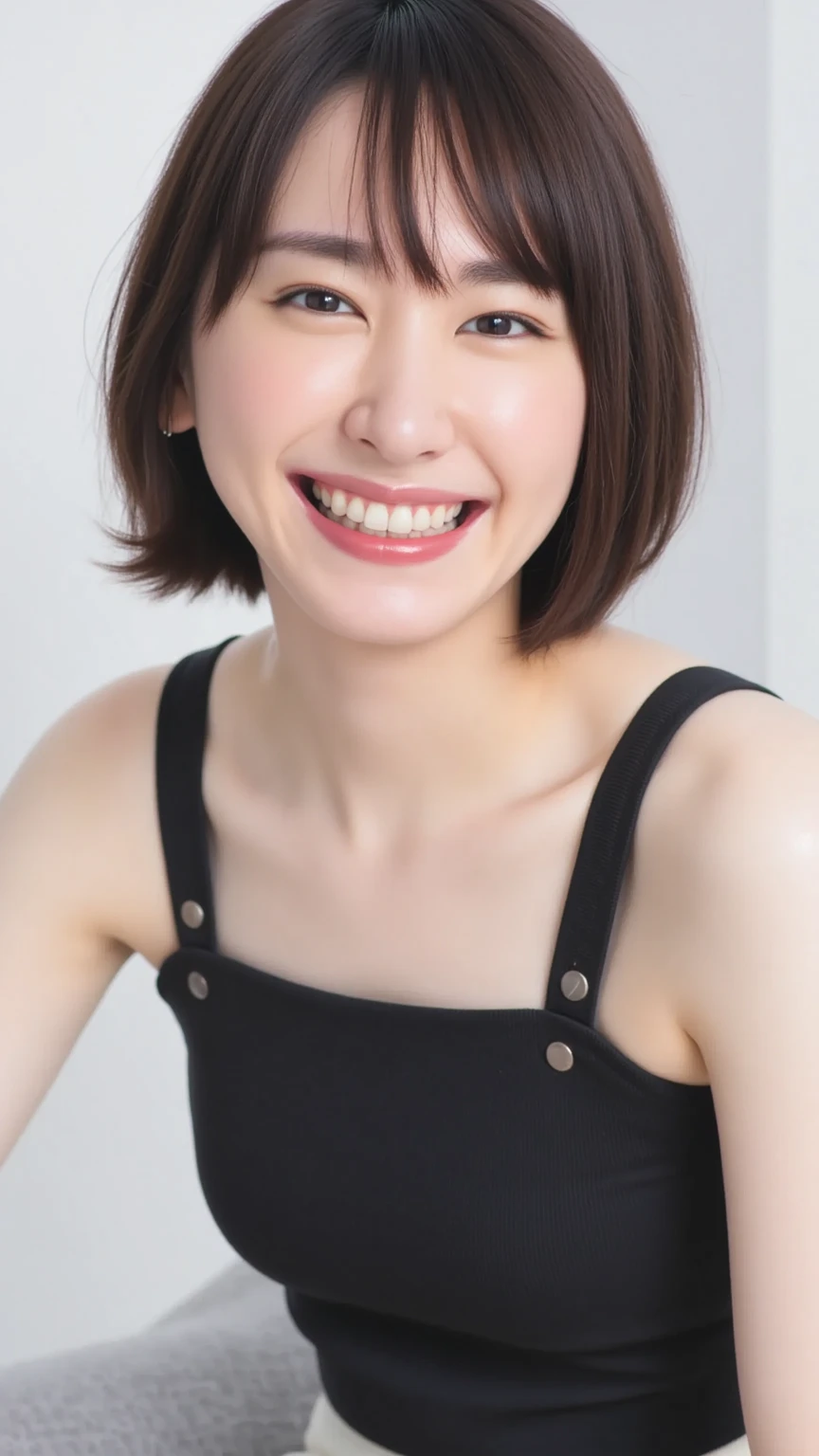 Fashion model photography, Ballet Dress, Strong design sense, Medium Shot, South African girl, short hair, hair accessory, Delicate skin, smile, Simple Background, High quality texture, Glare Backlight, Professional Studio Lighting