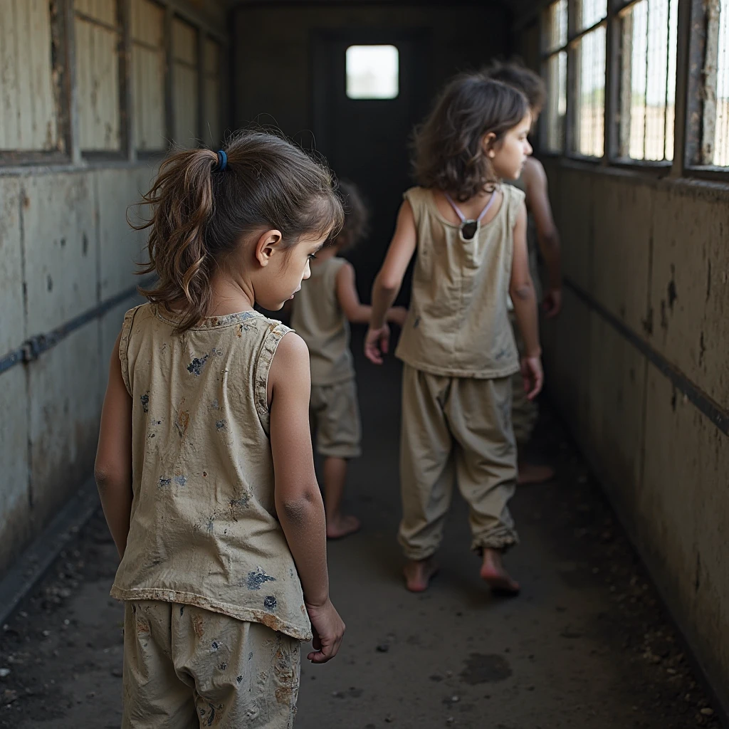 Two Poor children in the ruins of war in the Middle East,On the pavement,be desperate,Tragic,(Ultra-delicate depiction of pain and despair of the face:1.2),Real Human,Ultra photo realsisim,hyper realisitc,rendering by octane , full body , sexy , vagina , pussy , erotic , openlegs , 8khd