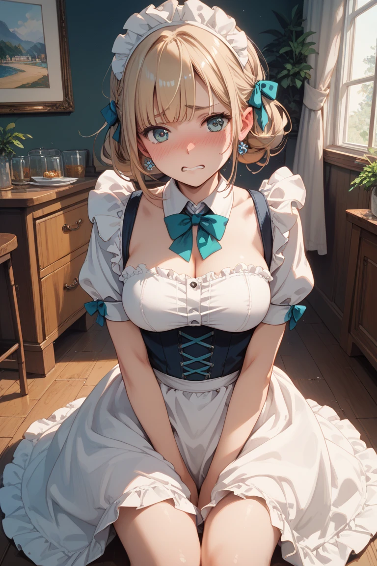 (masterpiece, highres, high resolution:1.2), anime 20 yo girl, portrait, shoulders up, illustration. drawn, orange hair woman, green eyes, blushing, solo, sad, sad face, freckles, big lips, huge breasts, perfect body, wearing a turtleneck sweater, anime girl, visible , visible nipples, shirt lift, lying on bed, blowjob