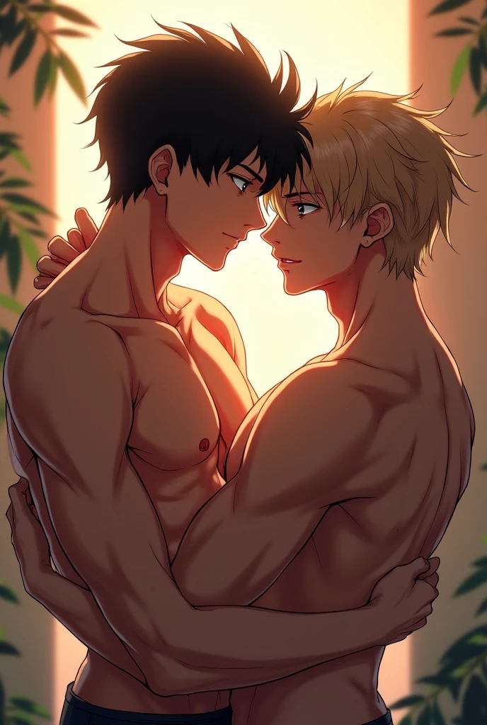 gay man kissing anime
