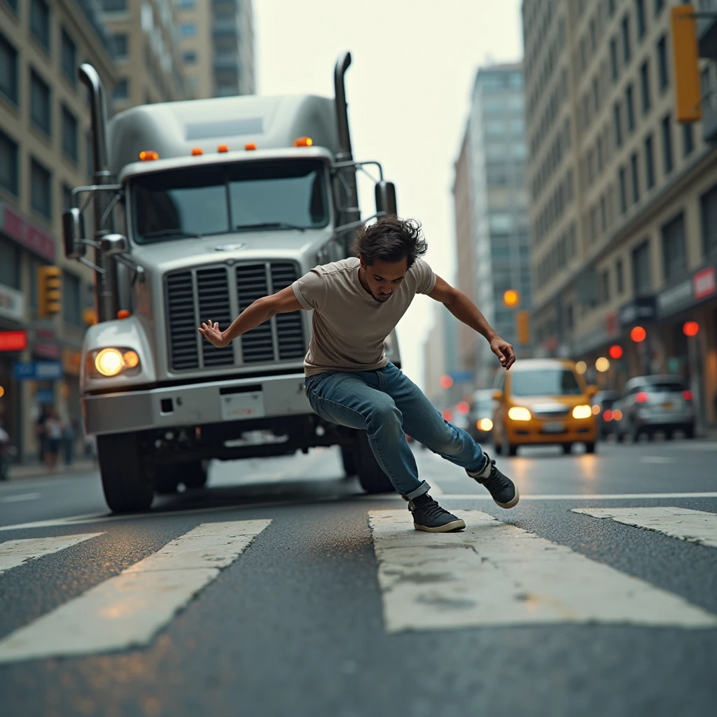 Someone Getting Hit Fast Refrence Young man at a crosswalk being hit by a truck at high speed. realistic ...