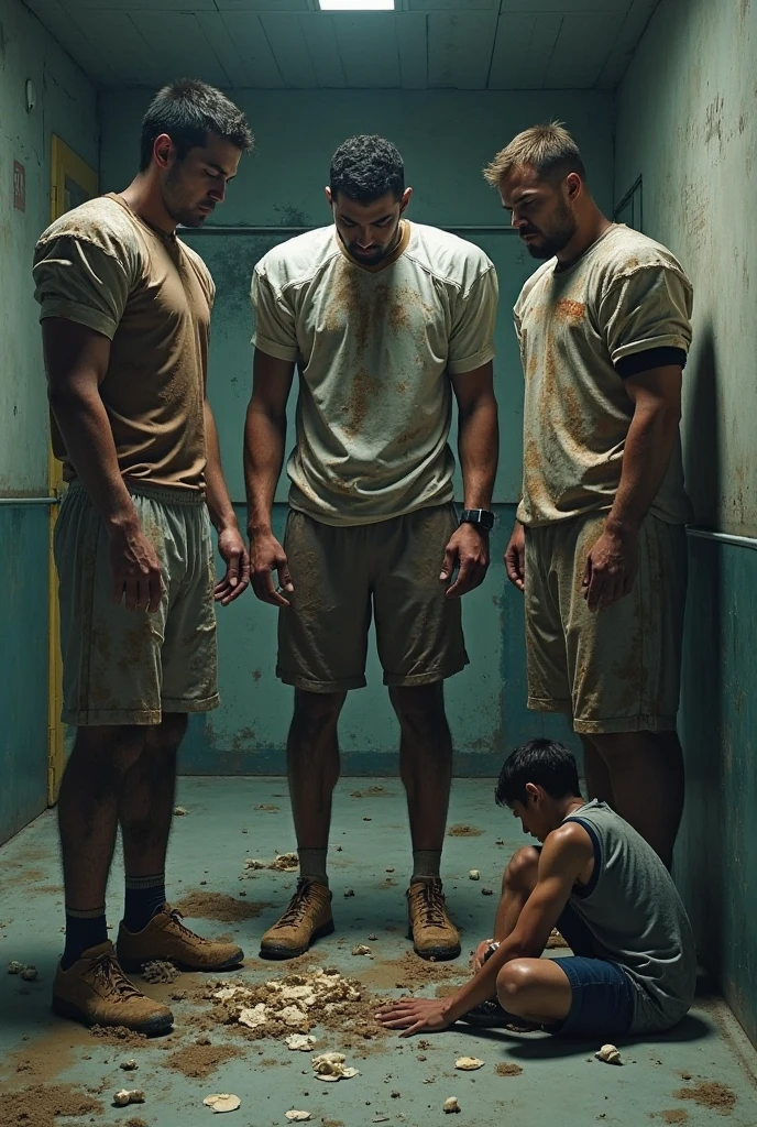 three strong, tattooed beggars find a newborn baby abandoned in an alley on the outskirts of town