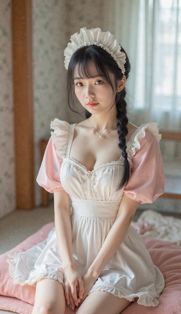 (The nostalgic ta-style T-back is cute....:1.3)、(((whole body)))