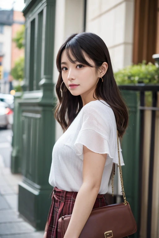 1 girl、(looking at the viewer)、(Bokeh:1.1)、parted lips、No expression、realistic、tights、skirt、skyline、realistic、アップskirt、skirtリフト、highest quality、masterpiece:1.3、超A high resolution、Angle of view from below:1.25 、panties close up:1.35、embarrassed look、The background is a night view、(look viewer:1.3)、(beautiful face:1.2)