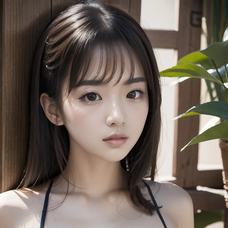 (the Extremely Detailed CG Unity 8K Wallpapers,masutepiece, Best Quality, Ultra-detailed, Looking at the camera:1.2, Light on Face:1.5, Gray background, (profetional lighting), (sports training wear), Lives in Japan 25old Female、short-hair, A dark-haired, Plump facial contours:1.5, (tthin eyebrows:1.25), Big shining eyes, Undersized nose, Soft mouth, slender physique, Sincere impression, noble mix fix v3.0, The background is a park、clouds in the blue sky