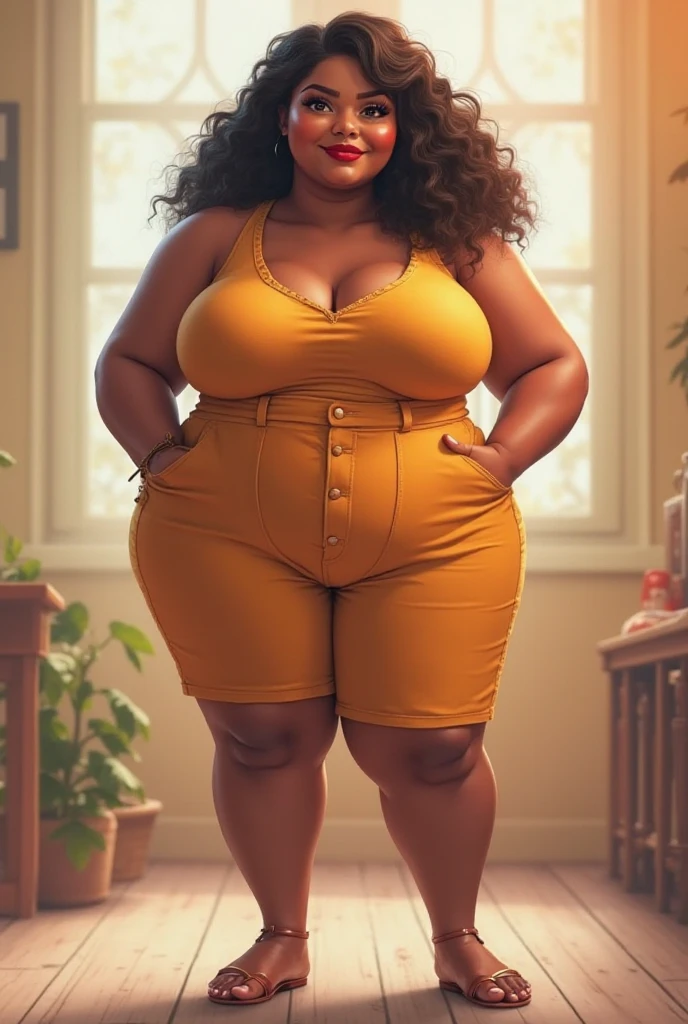 Chubby black woman