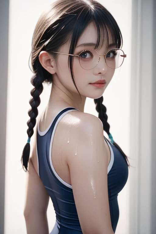 Sports competitionsの日、Sports competitions、gallery、Students cheering、女子100 m競走、((highest quality:1.4、8k、32k、Hmph:1.3))、(An unparalleled masterpiece)、((RAW Photos、realism:1.6))、Japanese Girls、Outdoor,playground,Schoolyard,Schoolyard,(physical education:1.3),(Per class:1.3)Girl smiling at the camera、Dynamic pose、(Sports competitionsの日、100 m走、running)、Dynamic Angle、School gym clothes、Bloomers、(Huge breasts:0.5、thin abdomen、The lower body is thin)、Ulzzang-6500-v1.1、age Girls、Highly detailed face、Fine grain、Round face、Baby Face、Detailed Iris、double eyelid、(((Glasses、Long black hair、High up ponytail)))、Photon Mapping、Detailed skin texture、100 m,From head to toe:1.5,
