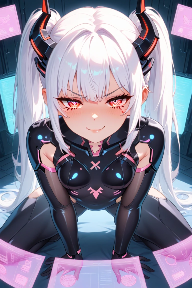 (Equestrian machine):1.5、1girl in、独奏、breastsout、perspiring、tears、Heart-shaped pupil、Ahegao、Steamed body、(Black Latex Bodysuit):1.1,head phone、V arm、red blush:1.3