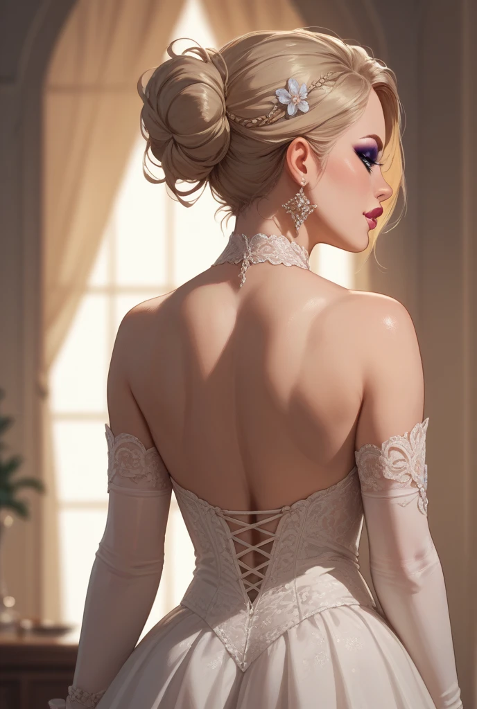 Back view with makeup
